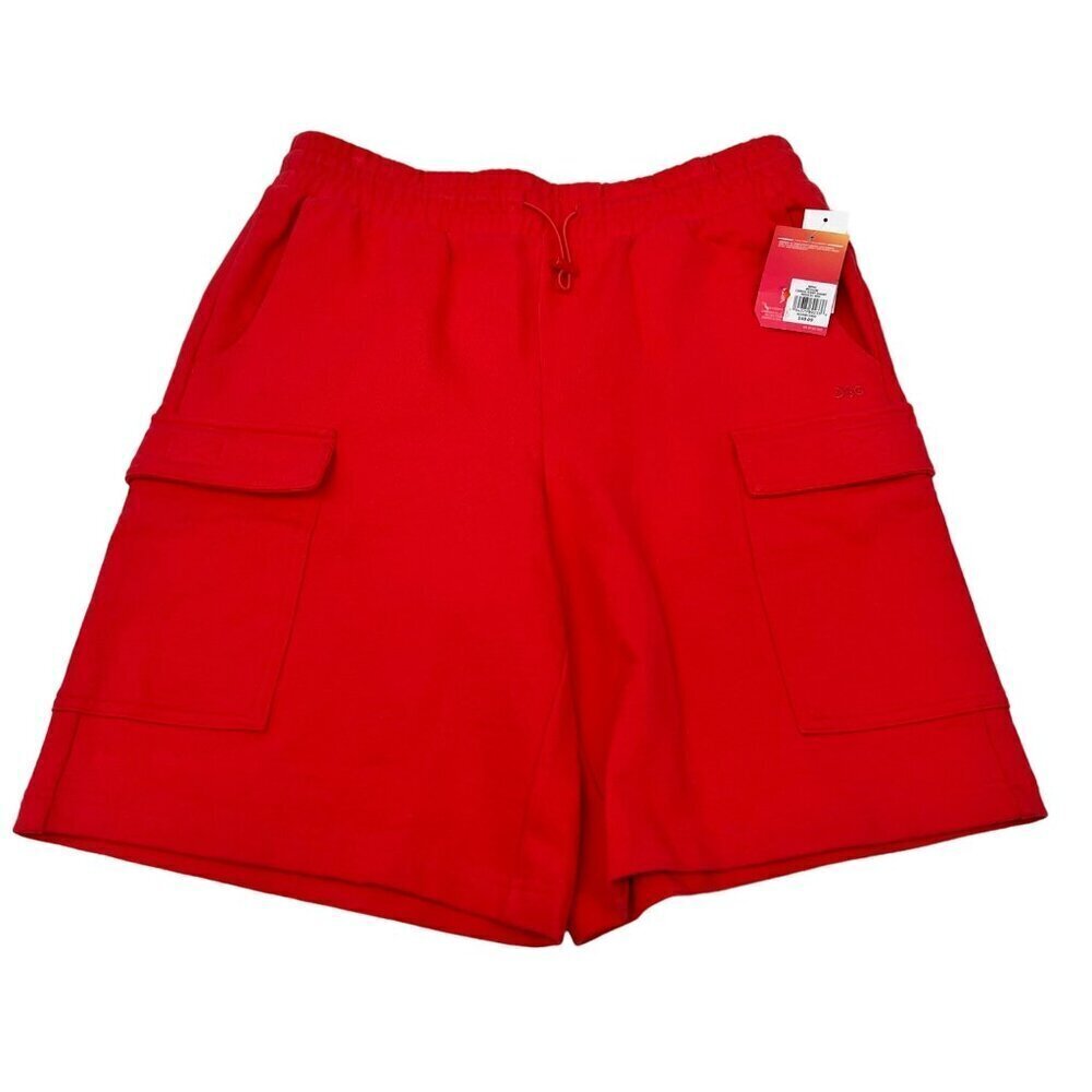 DSG Men’s Cargo Terry Shorts Bungee Cinch Relaxed Fit Radical Red M New